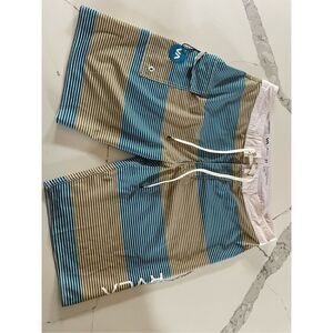 RVCA Board Shorts PM Tenore Swim Trunks Striped Drawstring Men’s Sz 31